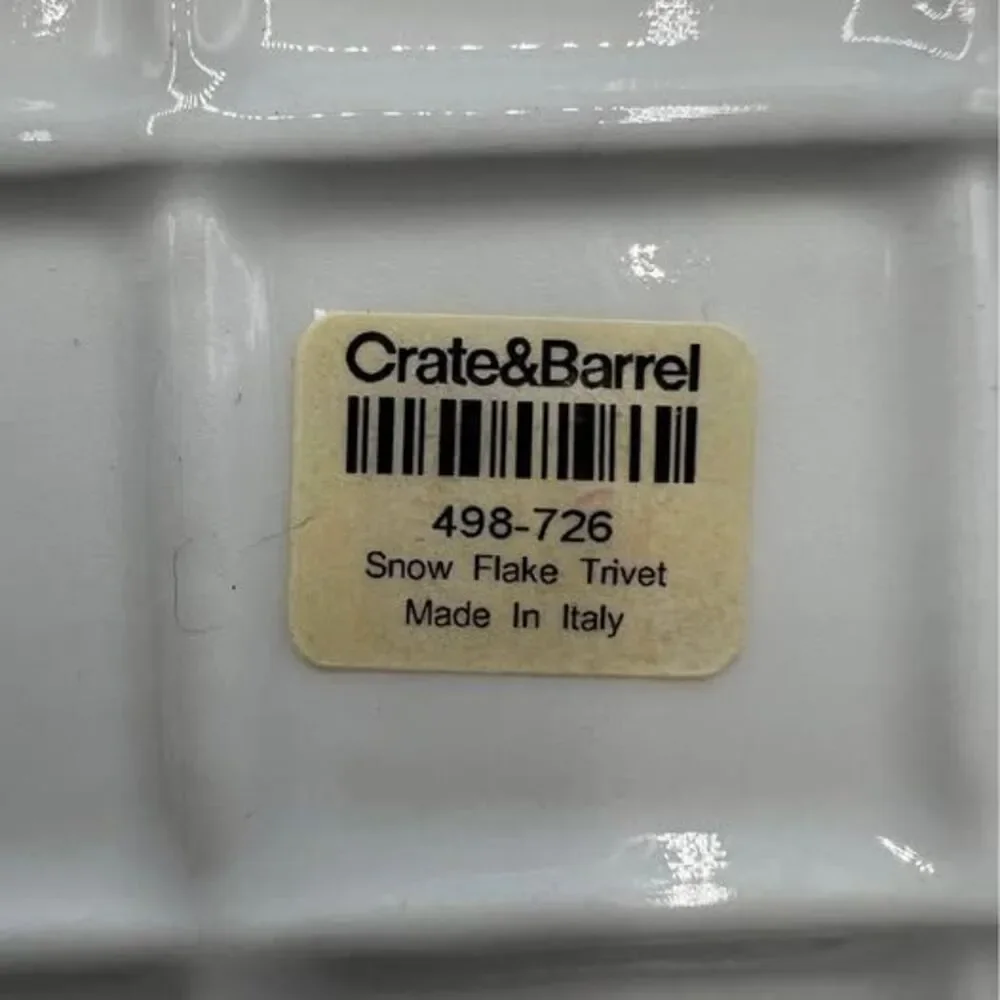 Trivet Ceramic SnowFlake Italy Stefani Ceramica Crate & Barrel 8